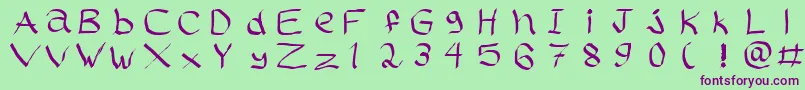 Rasstapp1.02 Font – Purple Fonts on Green Background