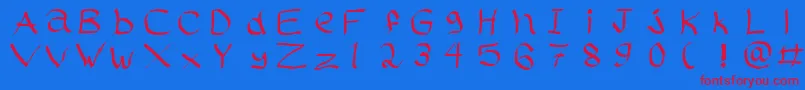 Rasstapp1.02 Font – Red Fonts on Blue Background