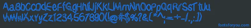 Janky Font – Blue Fonts on Black Background