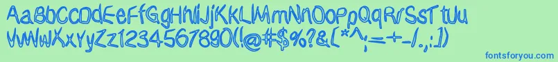 Janky Font – Blue Fonts on Green Background