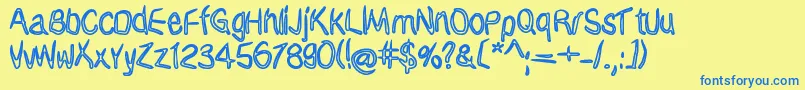 Więcej informacji o czcionce Janky Czcionka Janky – niebieskie czcionki na żółtym tle