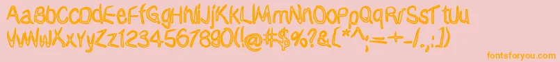 Janky Font – Orange Fonts on Pink Background