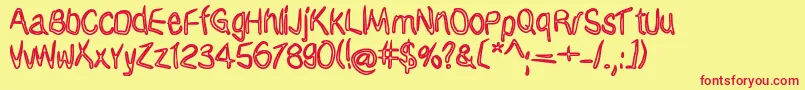 Janky Font – Red Fonts on Yellow Background