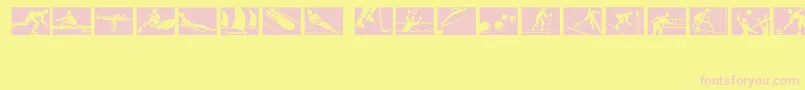 フォントSportsTwoMt – ピンクのフォント、黄色の背景