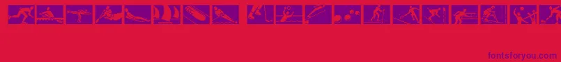 SportsTwoMt-Schriftart – Violette Schriften auf rotem Hintergrund