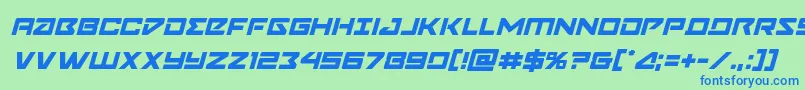 フォントNavycadetital – 青い文字は緑の背景です。