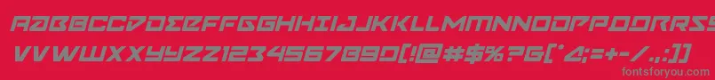 Navycadetital Font – Gray Fonts on Red Background