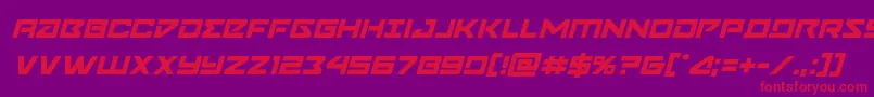 Navycadetital Font – Red Fonts on Purple Background