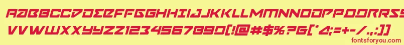 Navycadetital Font – Red Fonts on Yellow Background