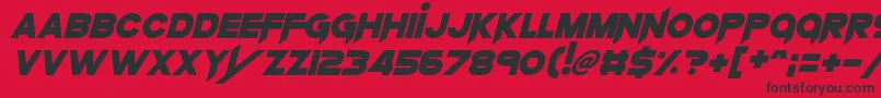 フォントKnifePrincess – 赤い背景に黒い文字