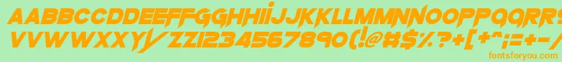 KnifePrincess Font – Orange Fonts on Green Background