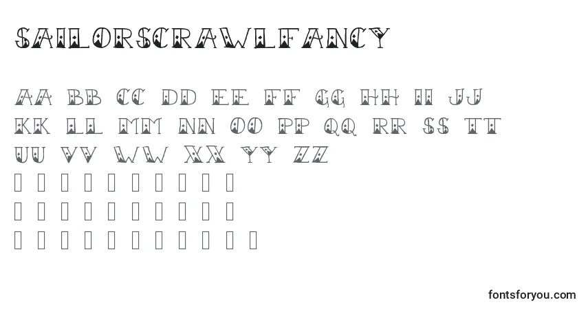 Schriftart SailorScrawlFancy – Alphabet, Zahlen, spezielle Symbole