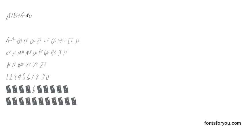 Schriftart Litehand – Alphabet, Zahlen, spezielle Symbole