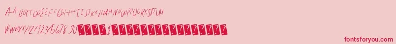 Police Litehand – polices rouges sur fond rose