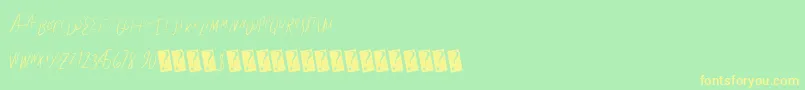 Litehand Font – Yellow Fonts on Green Background