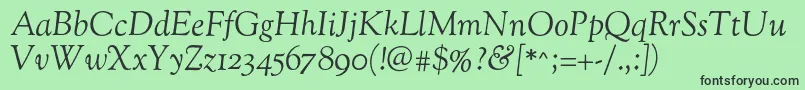 OflgoudystmItalic Font – Black Fonts on Green Background