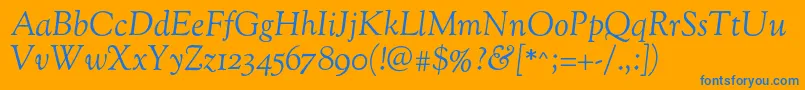 OflgoudystmItalic Font – Blue Fonts on Orange Background