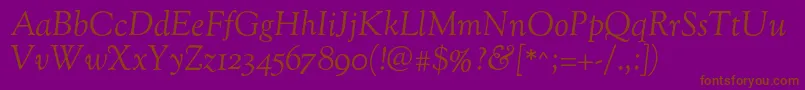 OflgoudystmItalic Font – Brown Fonts on Purple Background