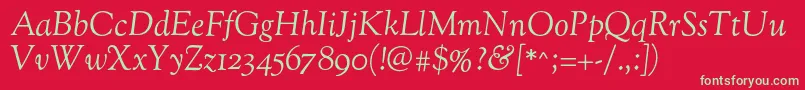 OflgoudystmItalic Font – Green Fonts on Red Background