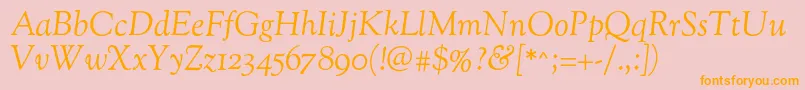 OflgoudystmItalic Font – Orange Fonts on Pink Background