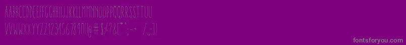 AracneUltraCondensedLight Font – Gray Fonts on Purple Background