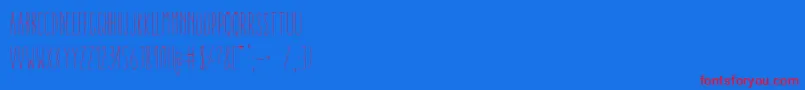 AracneUltraCondensedLight Font – Red Fonts on Blue Background