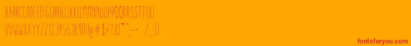 AracneUltraCondensedLight Font – Red Fonts on Orange Background