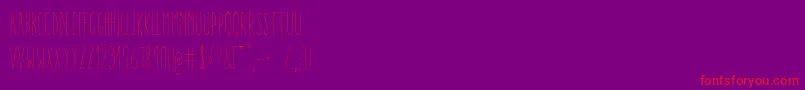 AracneUltraCondensedLight Font – Red Fonts on Purple Background