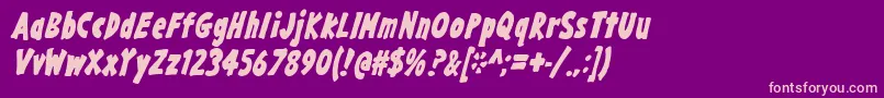 GargleCdBdIt-Schriftart – Rosa Schriften auf violettem Hintergrund