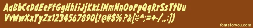 GargleCdBdIt Font – Yellow Fonts on Brown Background