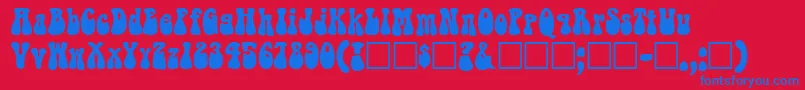 Belbott0 Font – Blue Fonts on Red Background