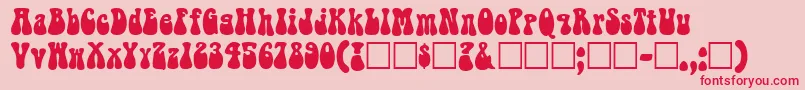 Belbott0-Schriftart – Rote Schriften auf rosa Hintergrund