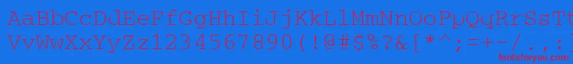 フォントCrtm – 赤い文字の青い背景