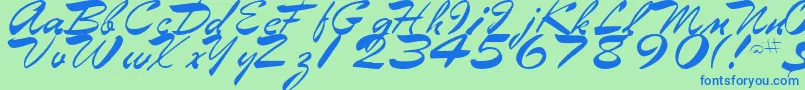 EggbertRegularTtstd Font – Blue Fonts on Green Background