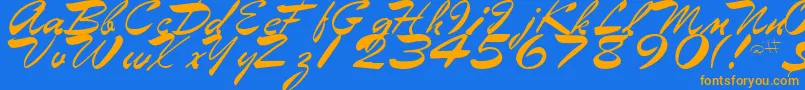 EggbertRegularTtstd Font – Orange Fonts on Blue Background