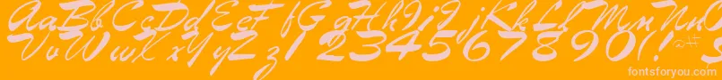 EggbertRegularTtstd-Schriftart – Rosa Schriften auf orangefarbenem Hintergrund