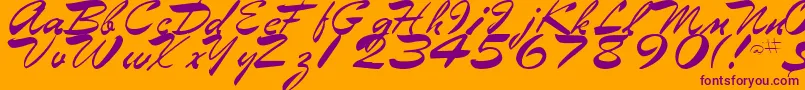 EggbertRegularTtstd Font – Purple Fonts on Orange Background