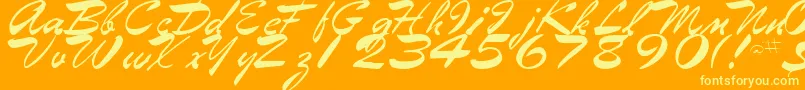 EggbertRegularTtstd Font – Yellow Fonts on Orange Background