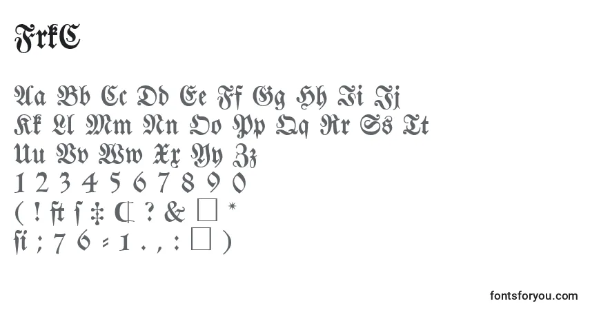 Czcionka FrkC – alfabet, cyfry, specjalne znaki