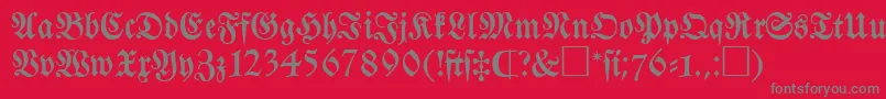 フォントFrkC – 赤い背景に灰色の文字