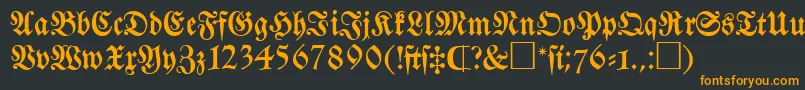 フォントFrkC – 黒い背景にオレンジの文字