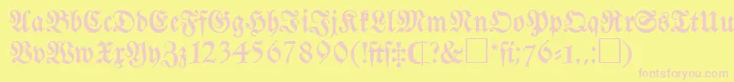 FrkC-fontti – vaaleanpunaiset fontit keltaisella taustalla