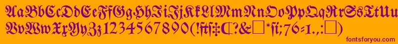 FrkC-Schriftart – Violette Schriften auf orangefarbenem Hintergrund