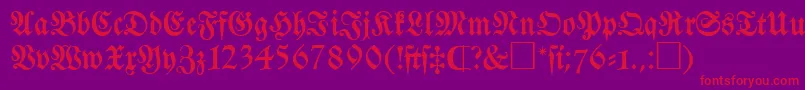 フォントFrkC – 紫の背景に赤い文字
