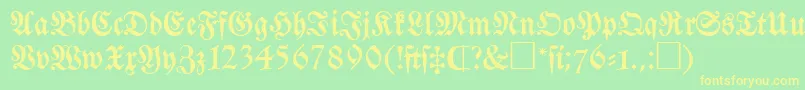 FrkC Font – Yellow Fonts on Green Background