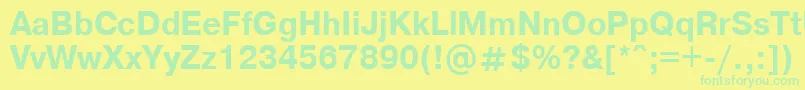 ArtsanscBold Font – Green Fonts on Yellow Background