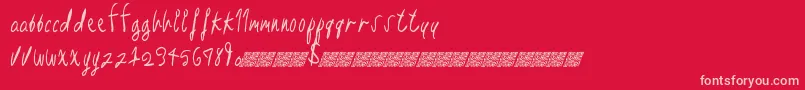 Rightplace Font – Pink Fonts on Red Background