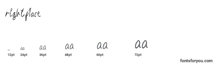 Rightplace Font Sizes