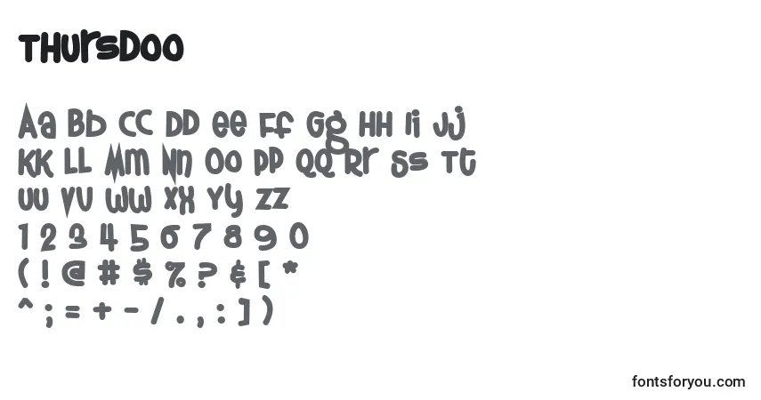 Schriftart Thursdoo – Alphabet, Zahlen, spezielle Symbole