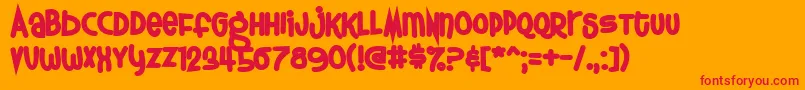 Thursdoo Font – Red Fonts on Orange Background